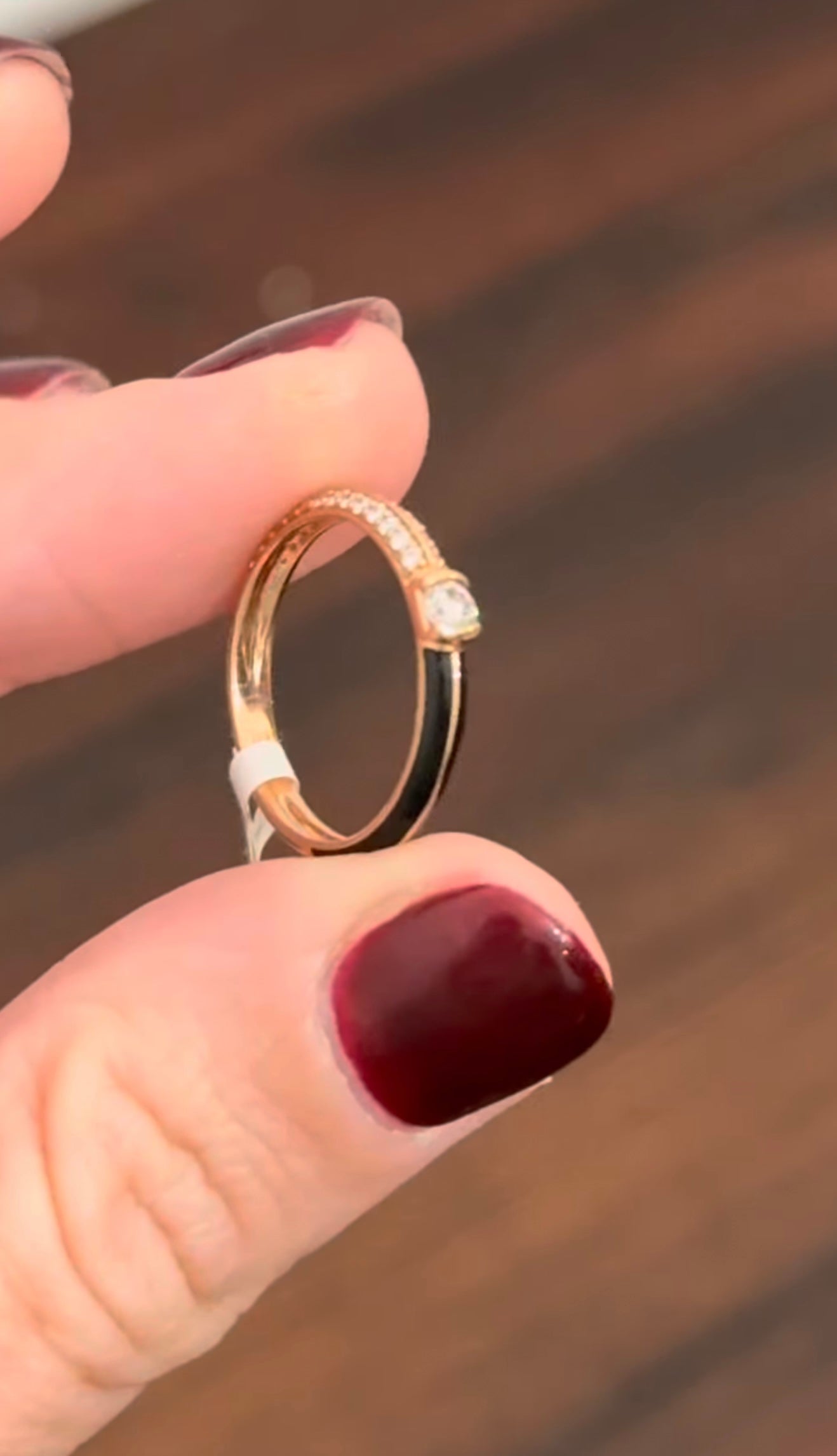 Rose Gold & Enamel Lab Diamond Ring