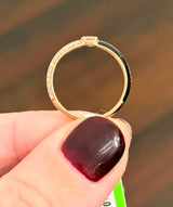 Rose Gold & Enamel Lab Diamond Ring