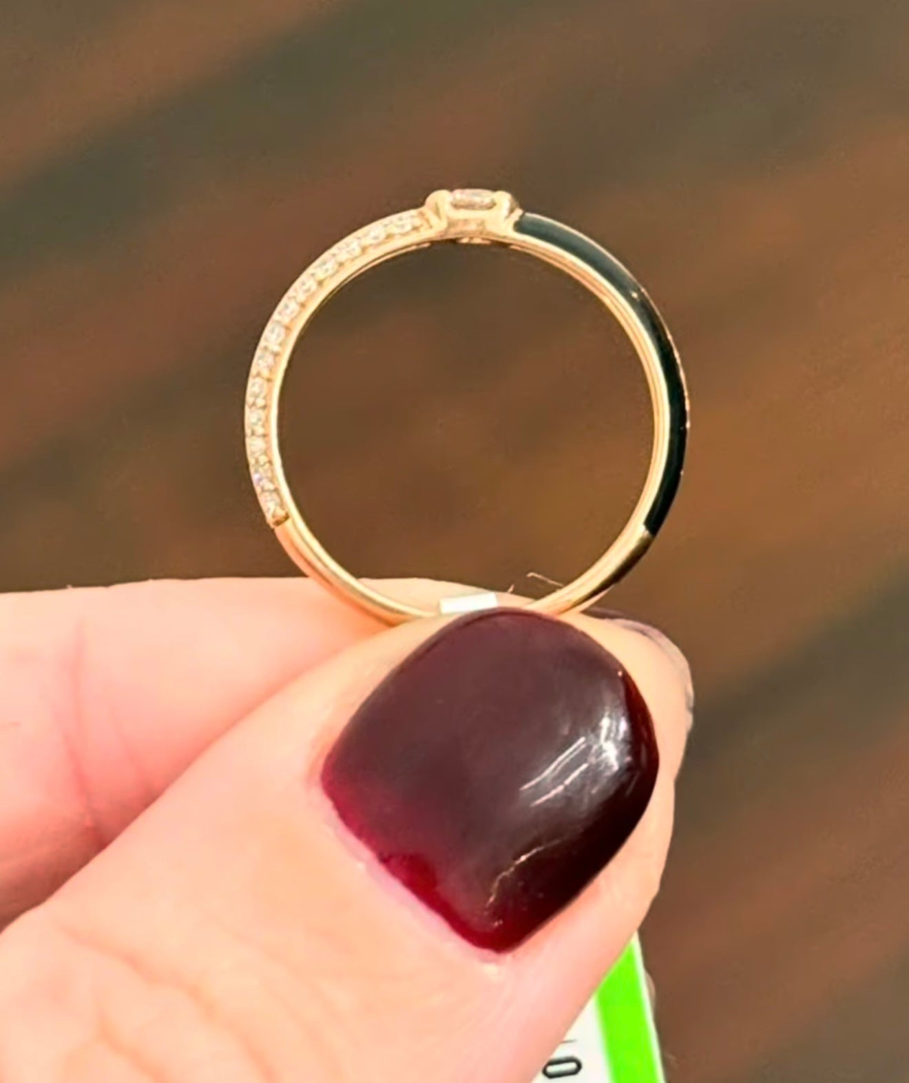 Rose Gold & Enamel Lab Diamond Ring