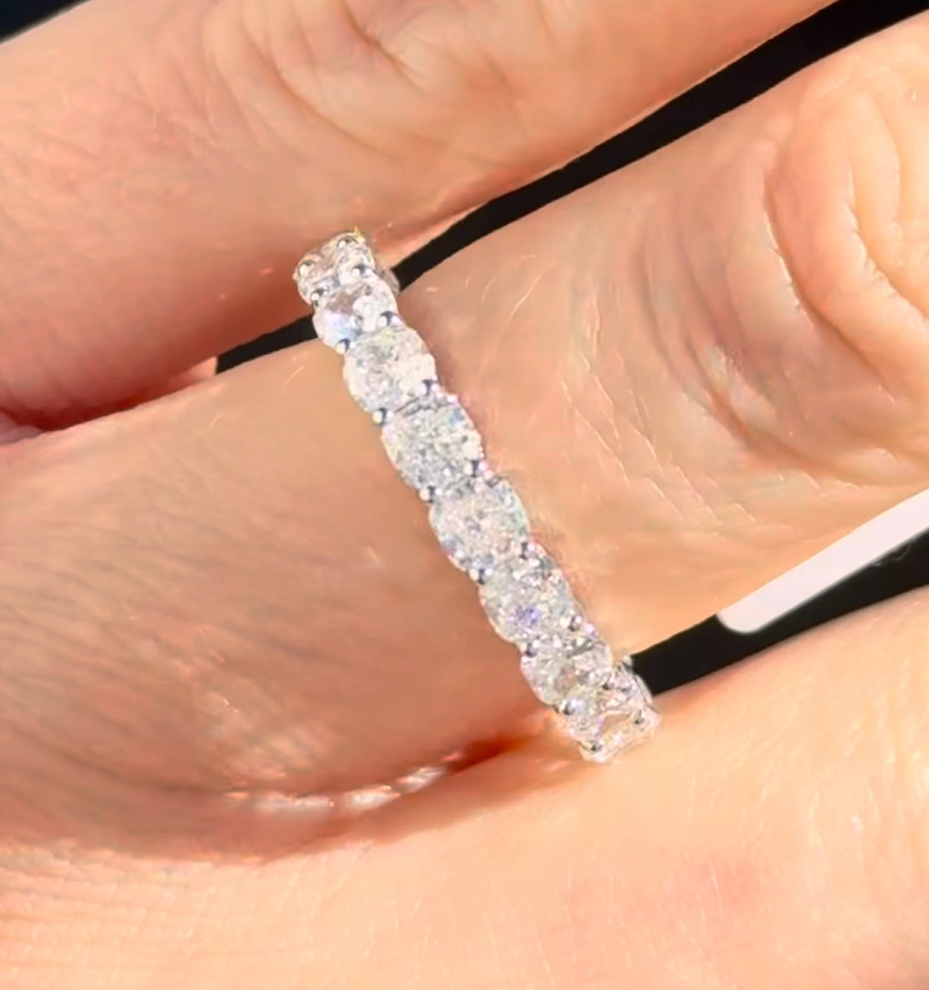 Cushion Cut White Gold Lab Diamond Eternity Band