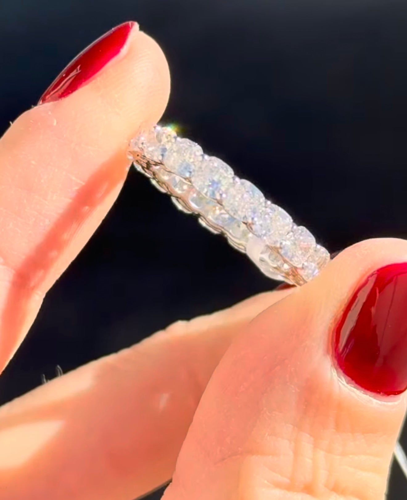 Cushion Cut White Gold Lab Diamond Eternity Band