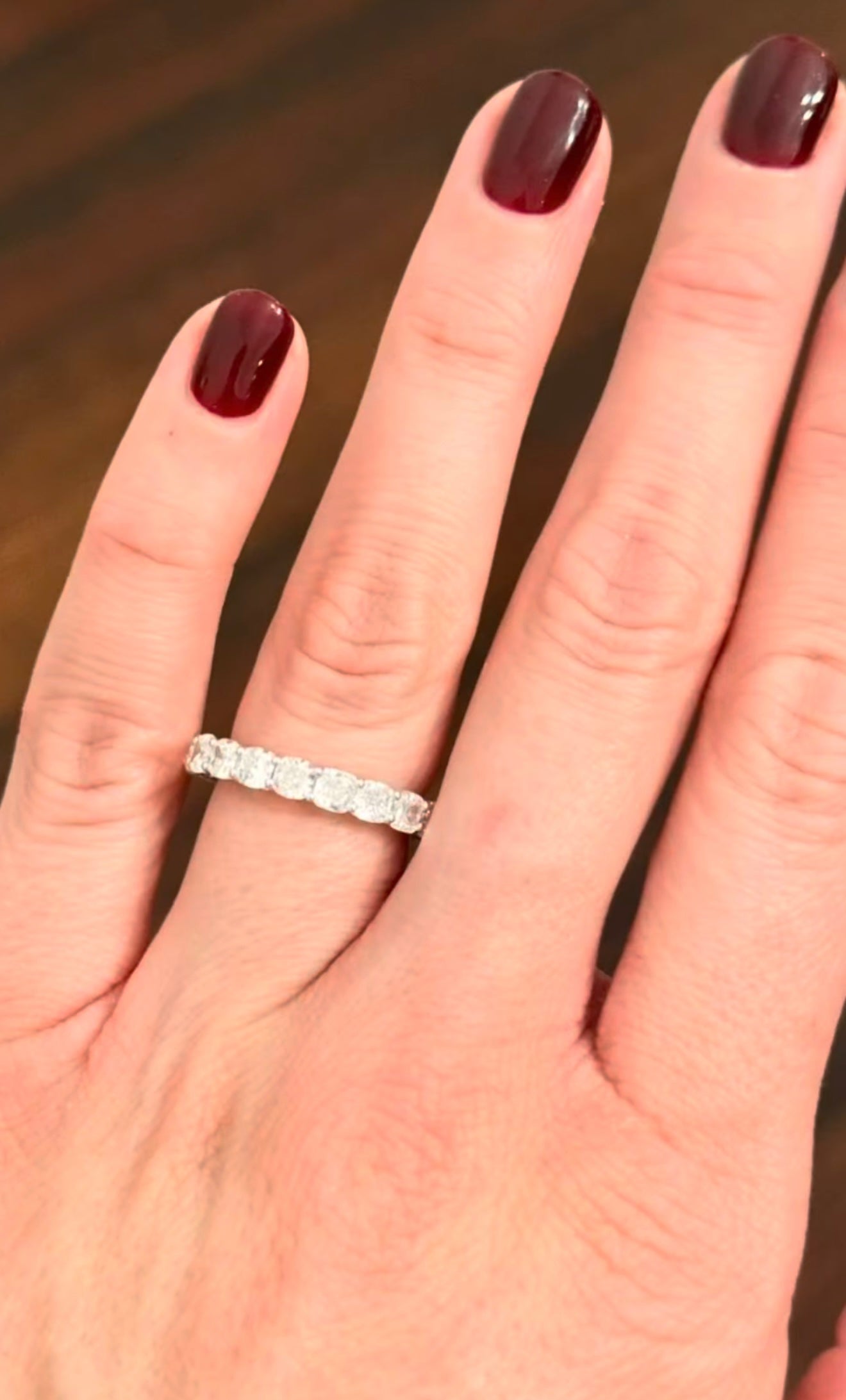 Cushion Cut White Gold Lab Diamond Eternity Band