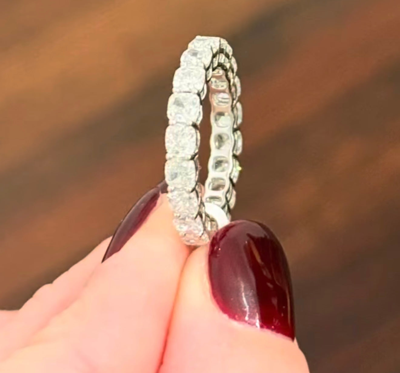 Cushion Cut White Gold Lab Diamond Eternity Band