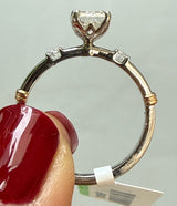 Emerald Solitaire Lab Diamond Ring