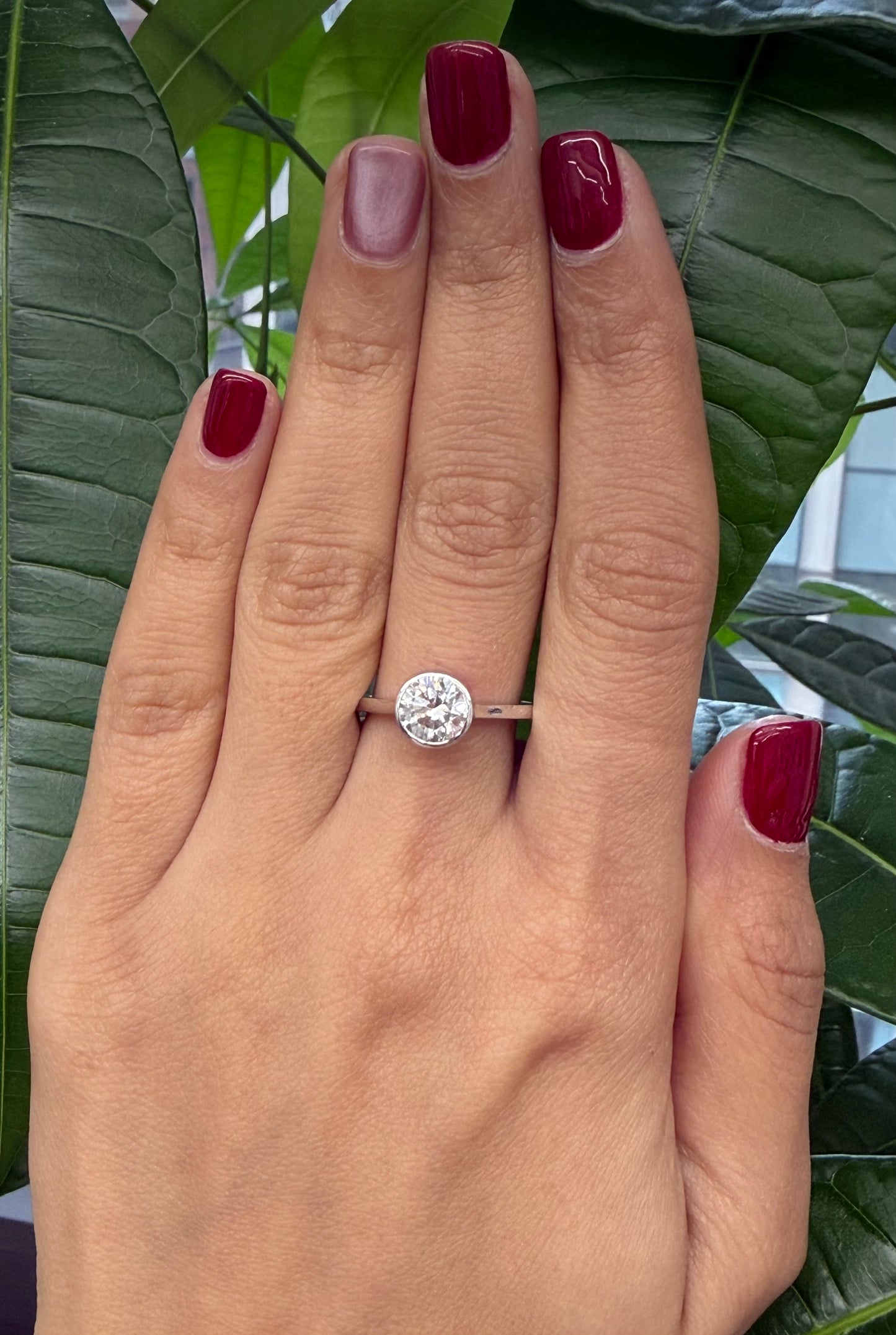 Round Bezel Set Lab Diamond Ring