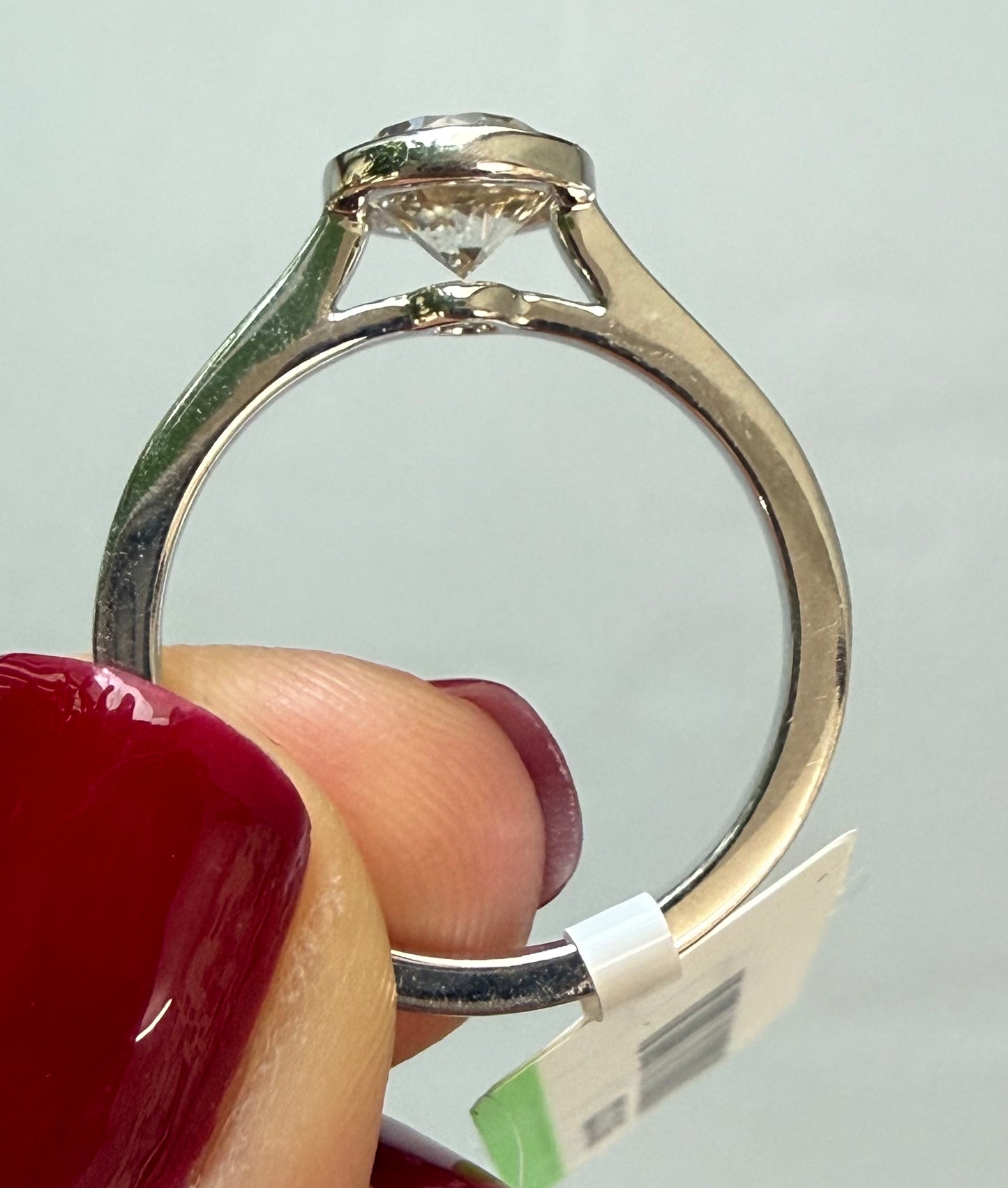 Round Bezel Set Lab Diamond Ring