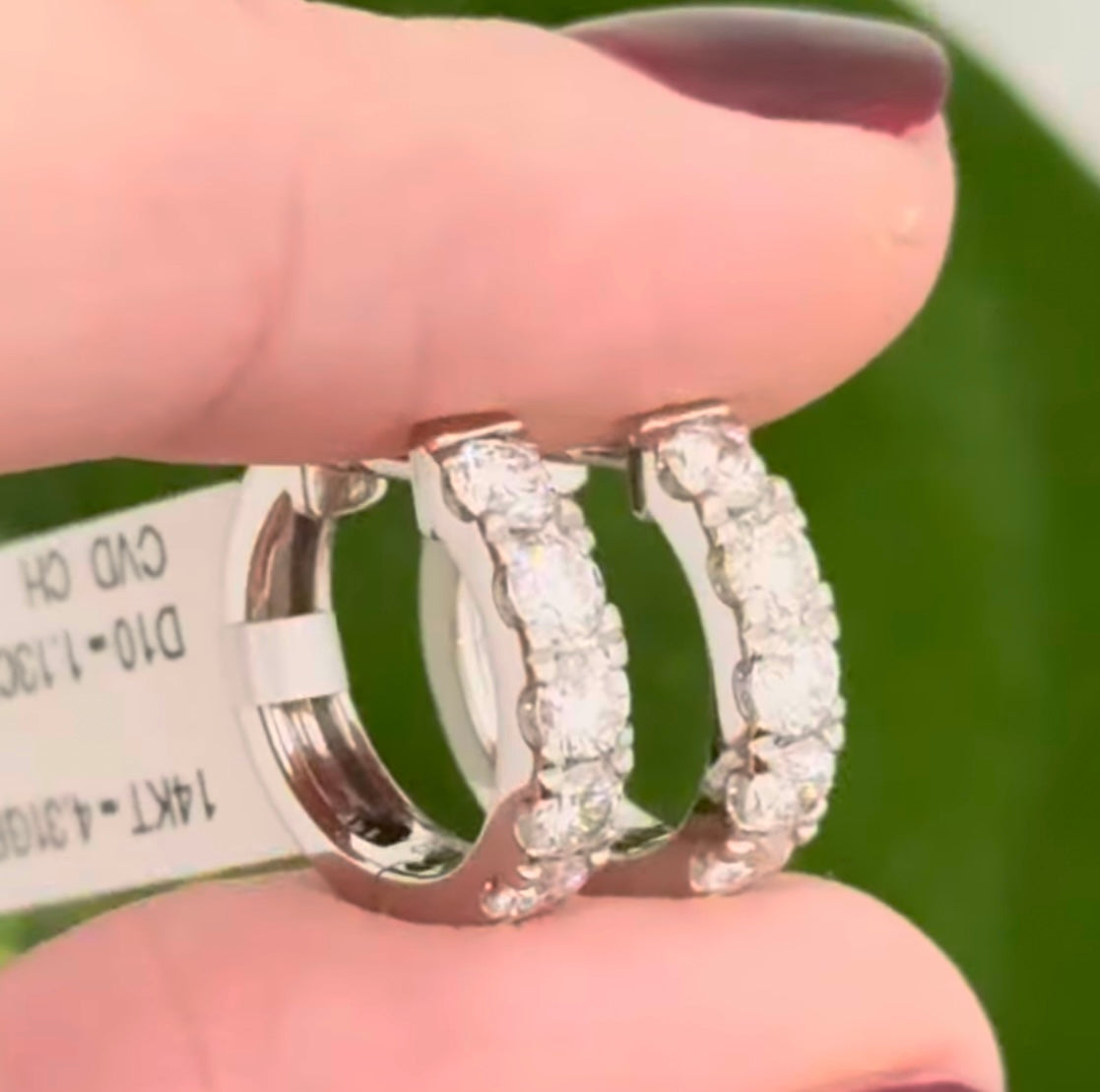 15mm 1.13ct Lab Diamond Hoops
