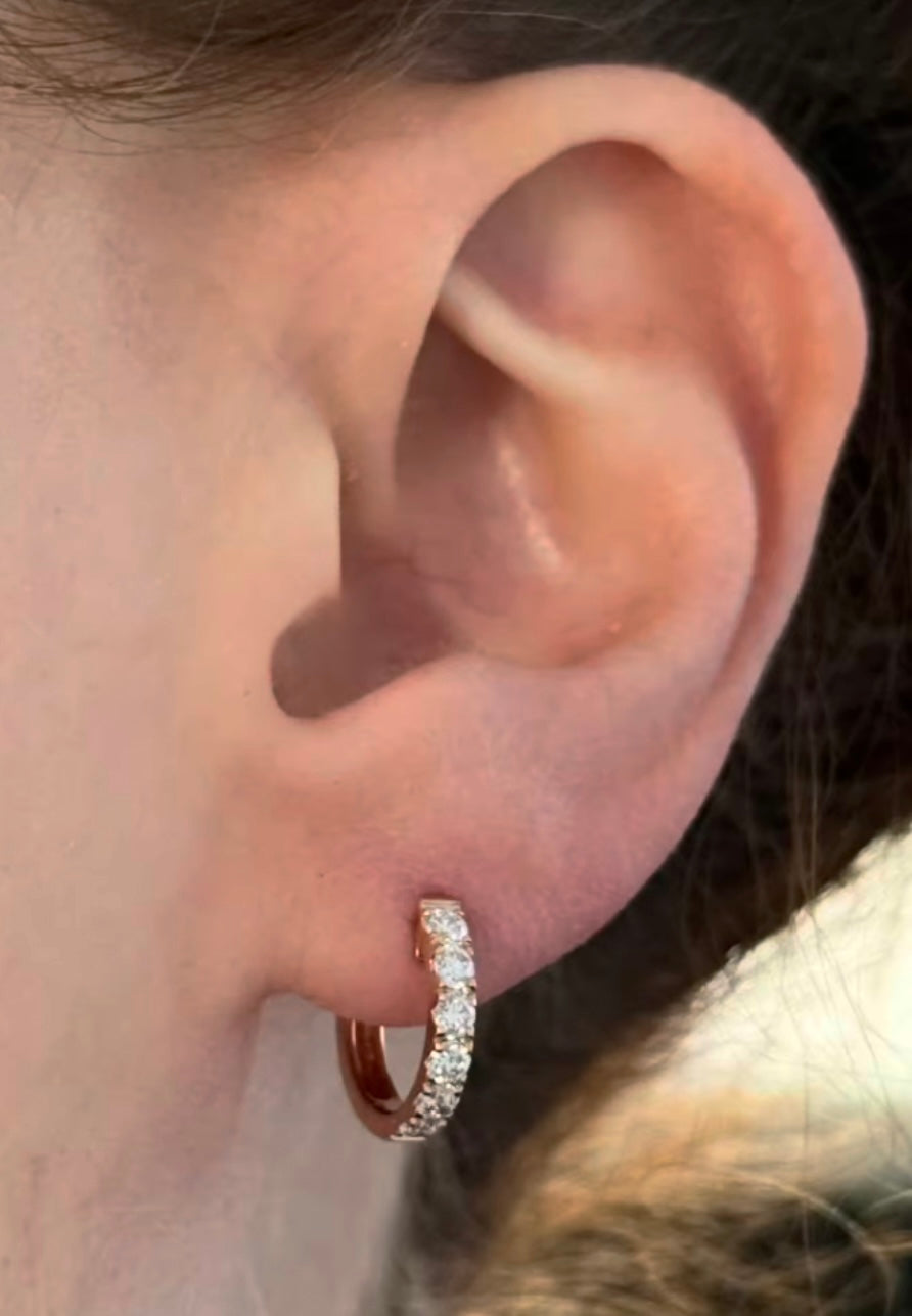 12.9mm 0.64ct Lab Diamond Hoops