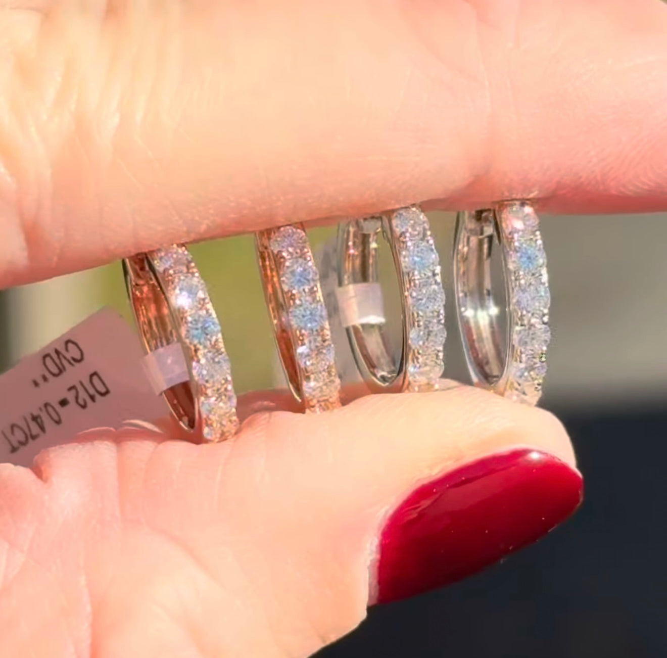 12.8mm 0.47ct Lab Diamond Hoops