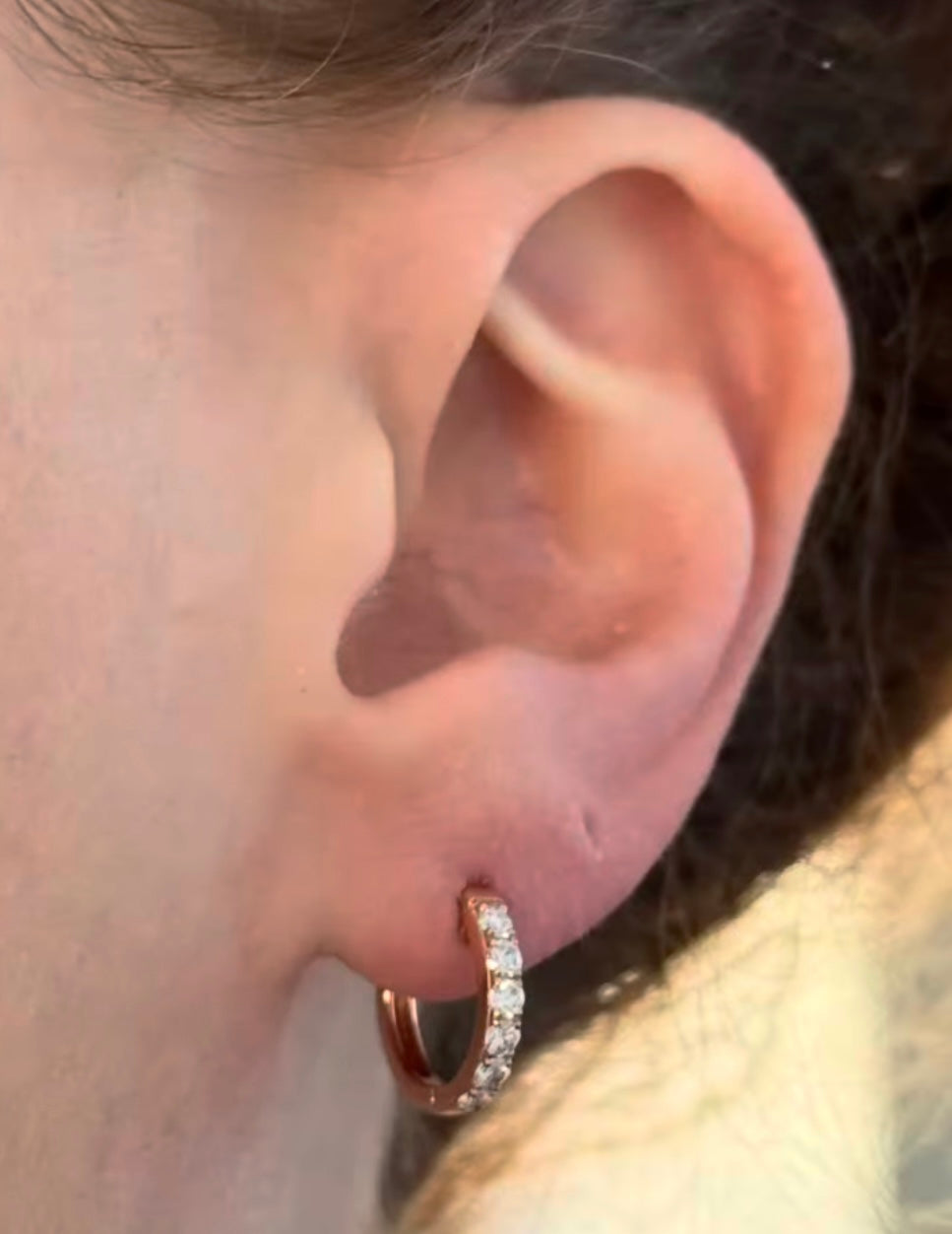 12.8mm 0.47ct Lab Diamond Hoops