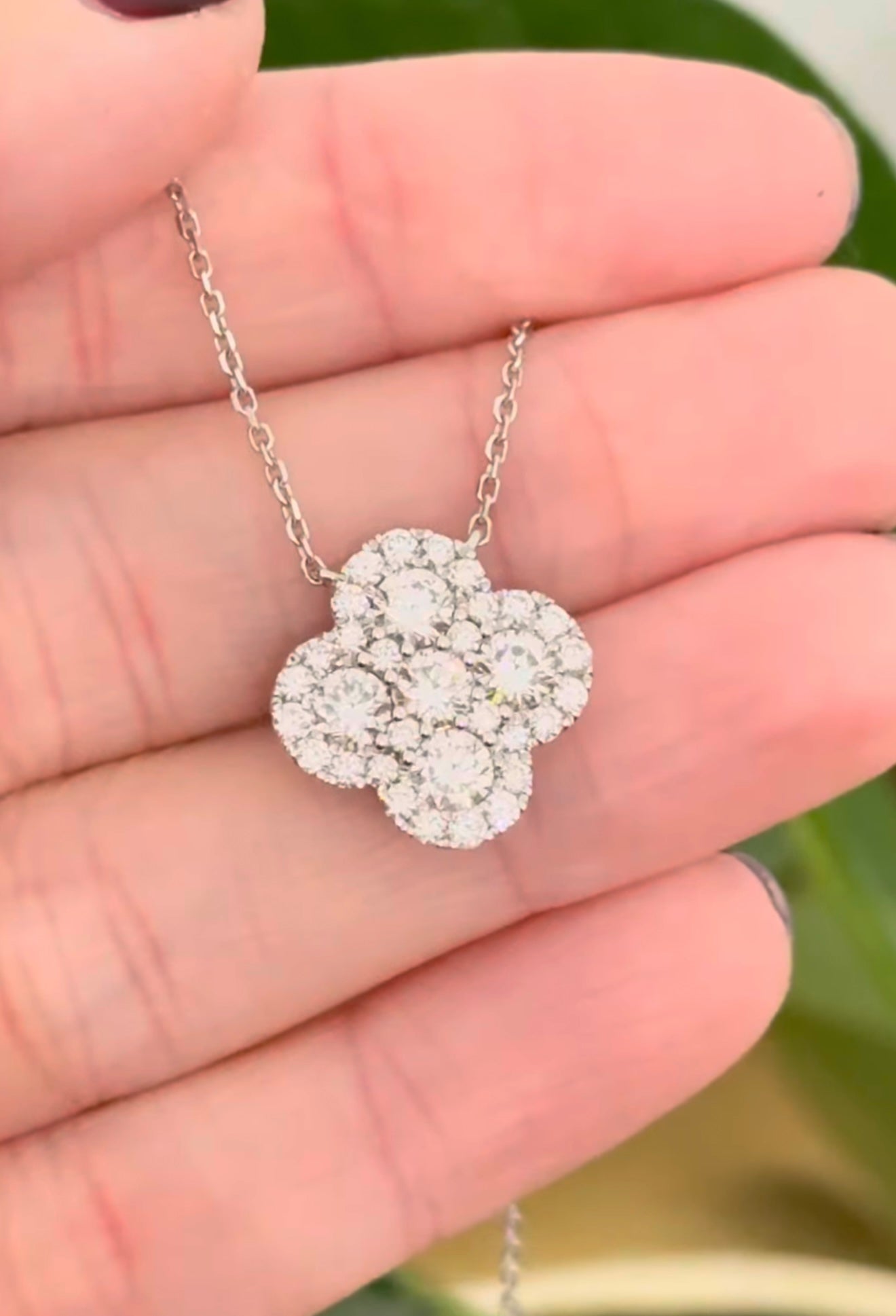 1.87ct Lab Diamond Clover Necklace