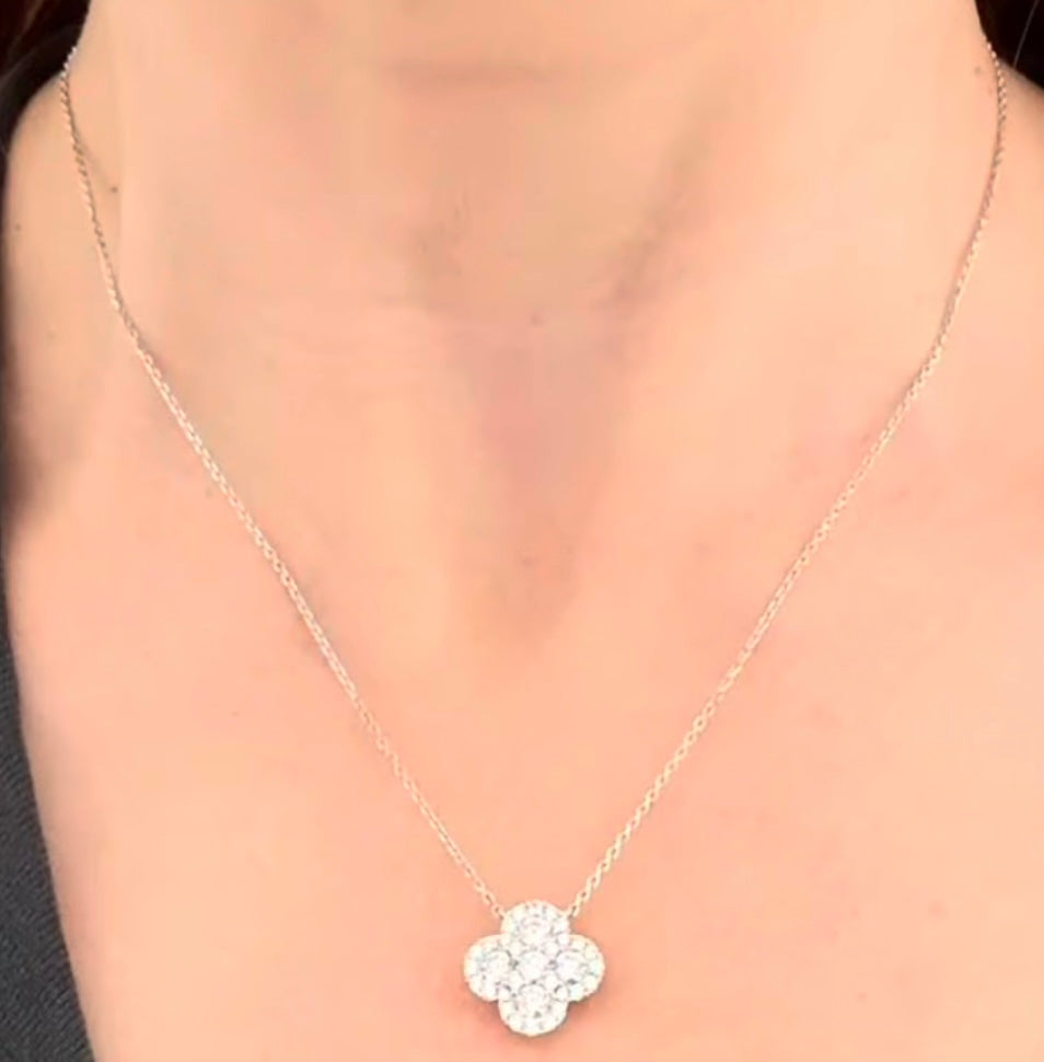 1.87ct Lab Diamond Clover Necklace