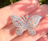 White Gold Lab Diamond Butterfly Pendant