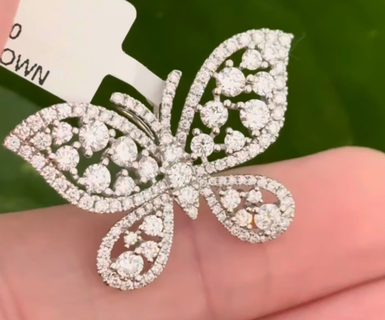 White Gold Lab Diamond Butterfly Pendant