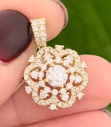 Lab Diamond Flower Pendant