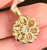 Lab Diamond Flower Pendant