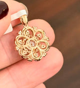 Lab Diamond Flower Pendant
