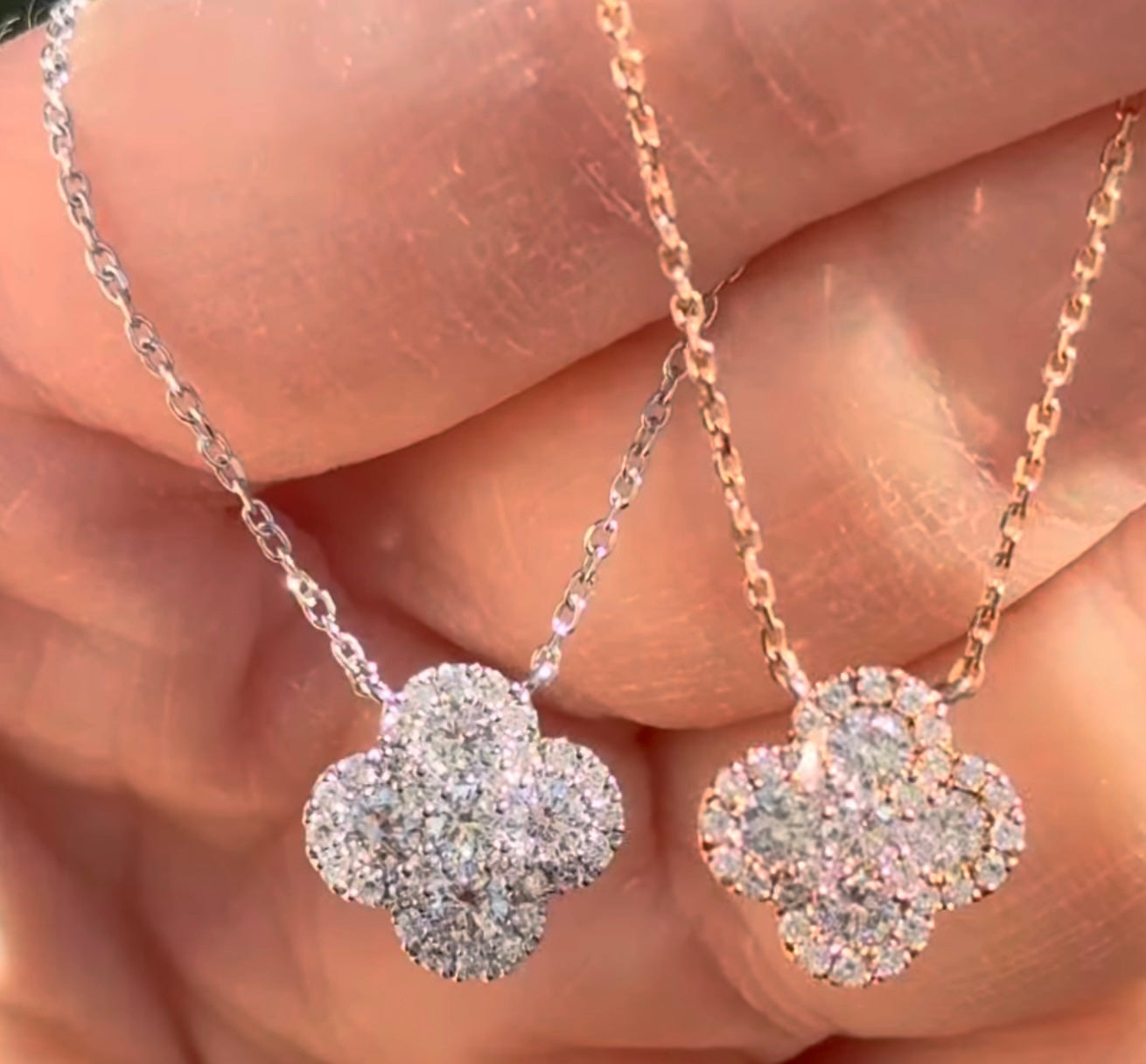 0.76ct Lab Diamond Clover Necklace