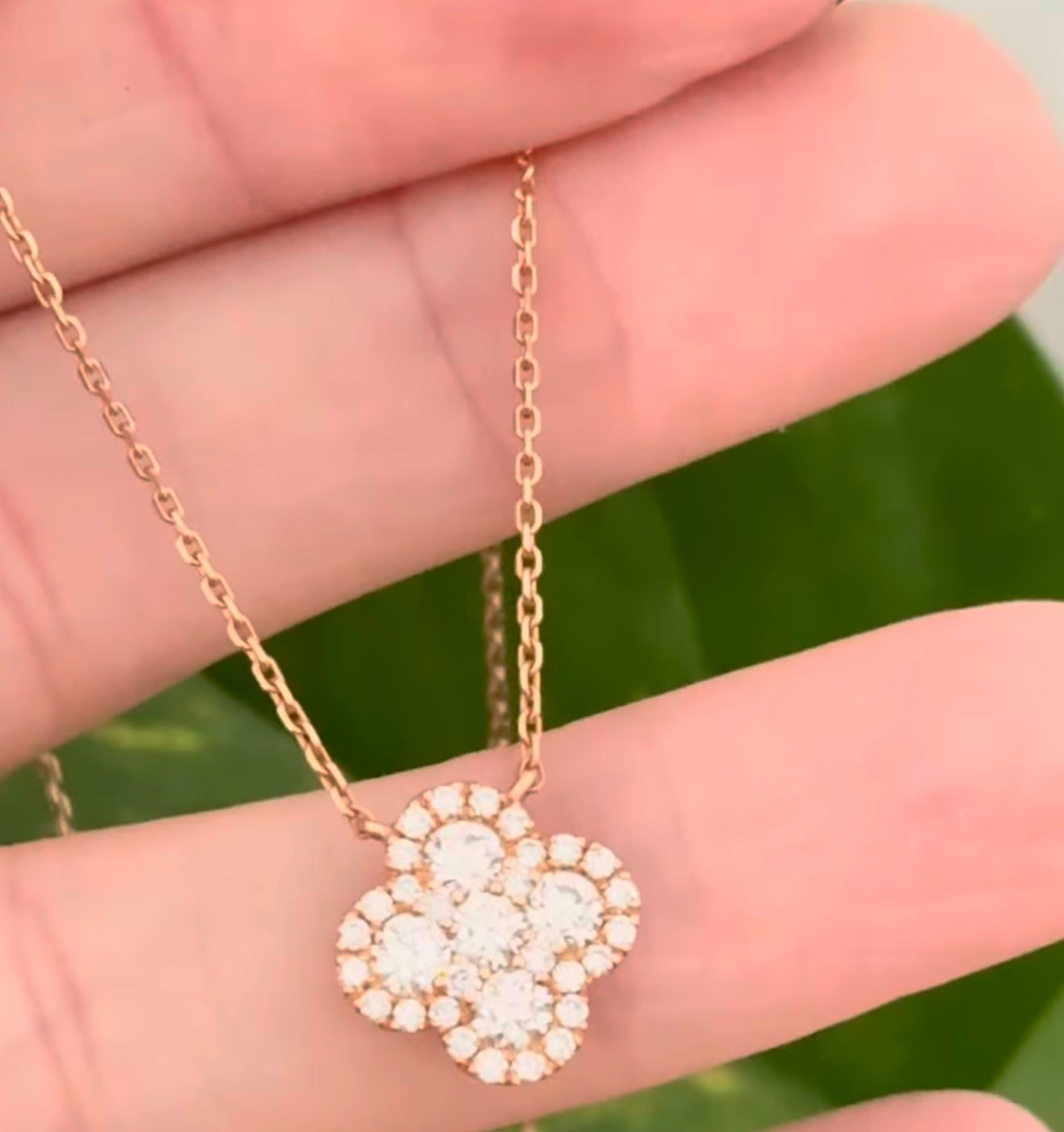 0.76ct Lab Diamond Clover Necklace
