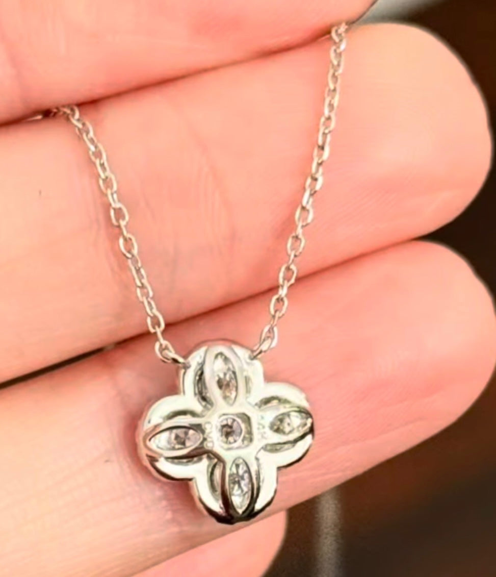 0.76ct Lab Diamond Clover Necklace