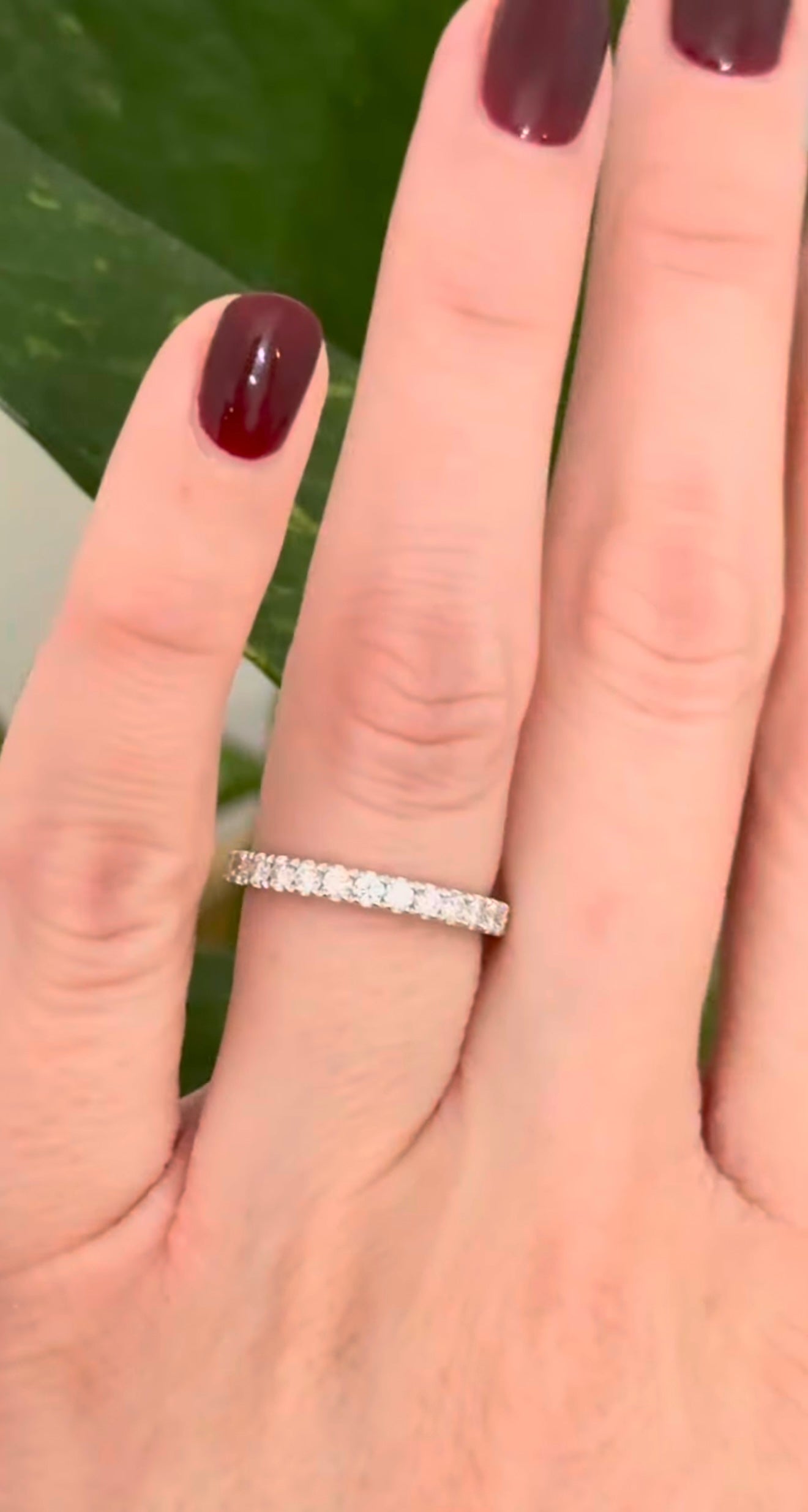 White Gold 0.81ct Lab Diamond 3/4 Eternity Band