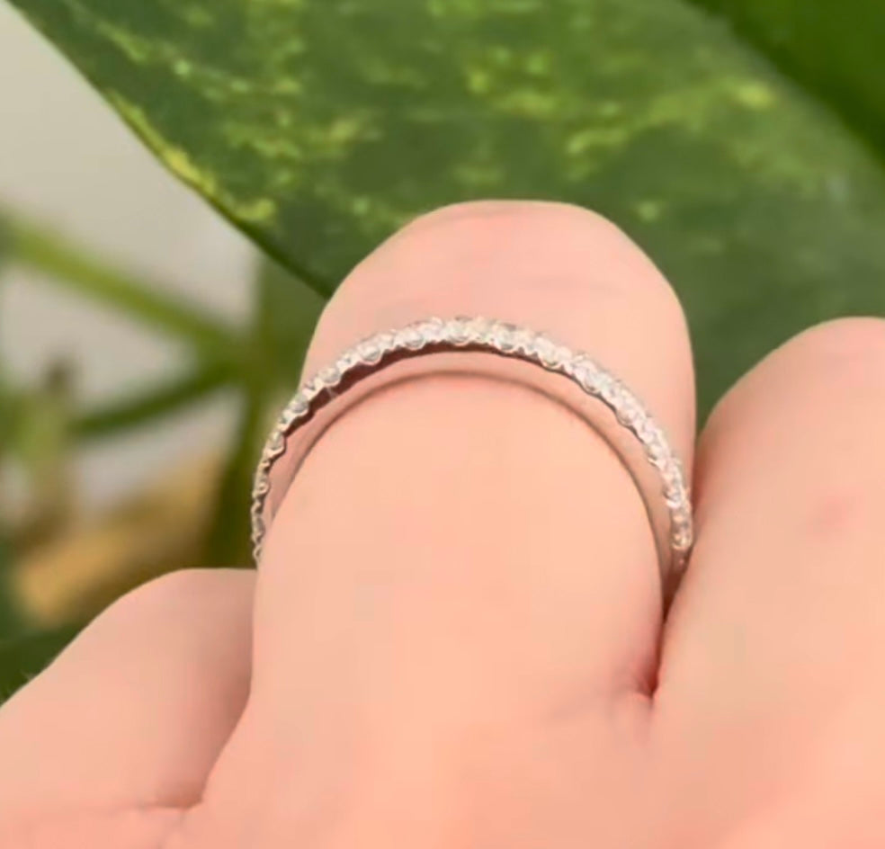 White Gold 0.81ct Lab Diamond 3/4 Eternity Band