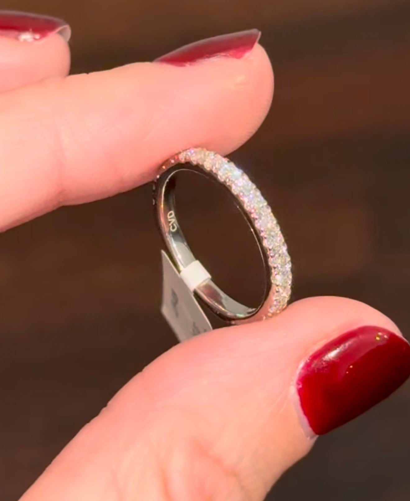 White Gold 0.81ct Lab Diamond 3/4 Eternity Band