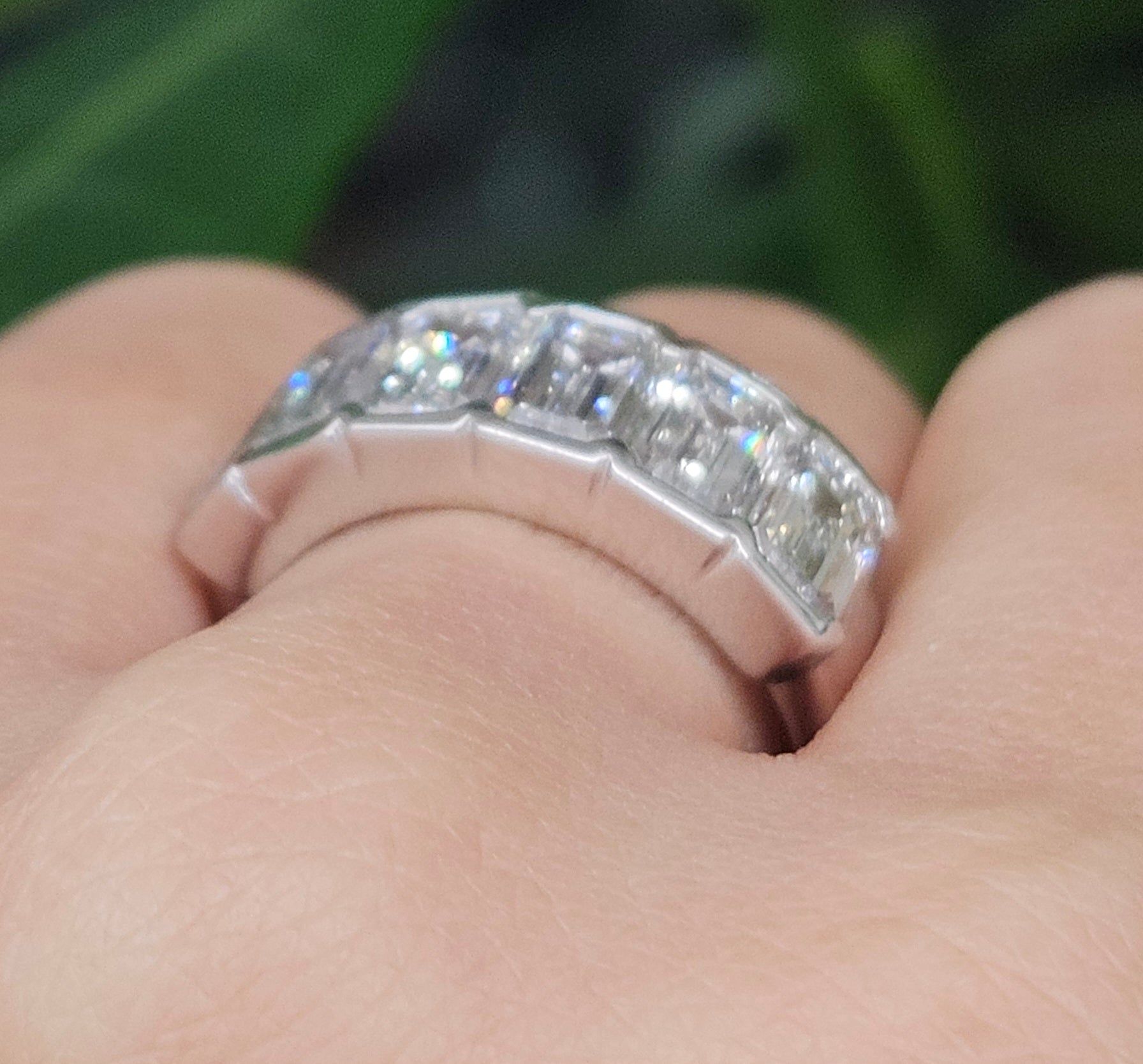 3ct Emerald Platinum Band