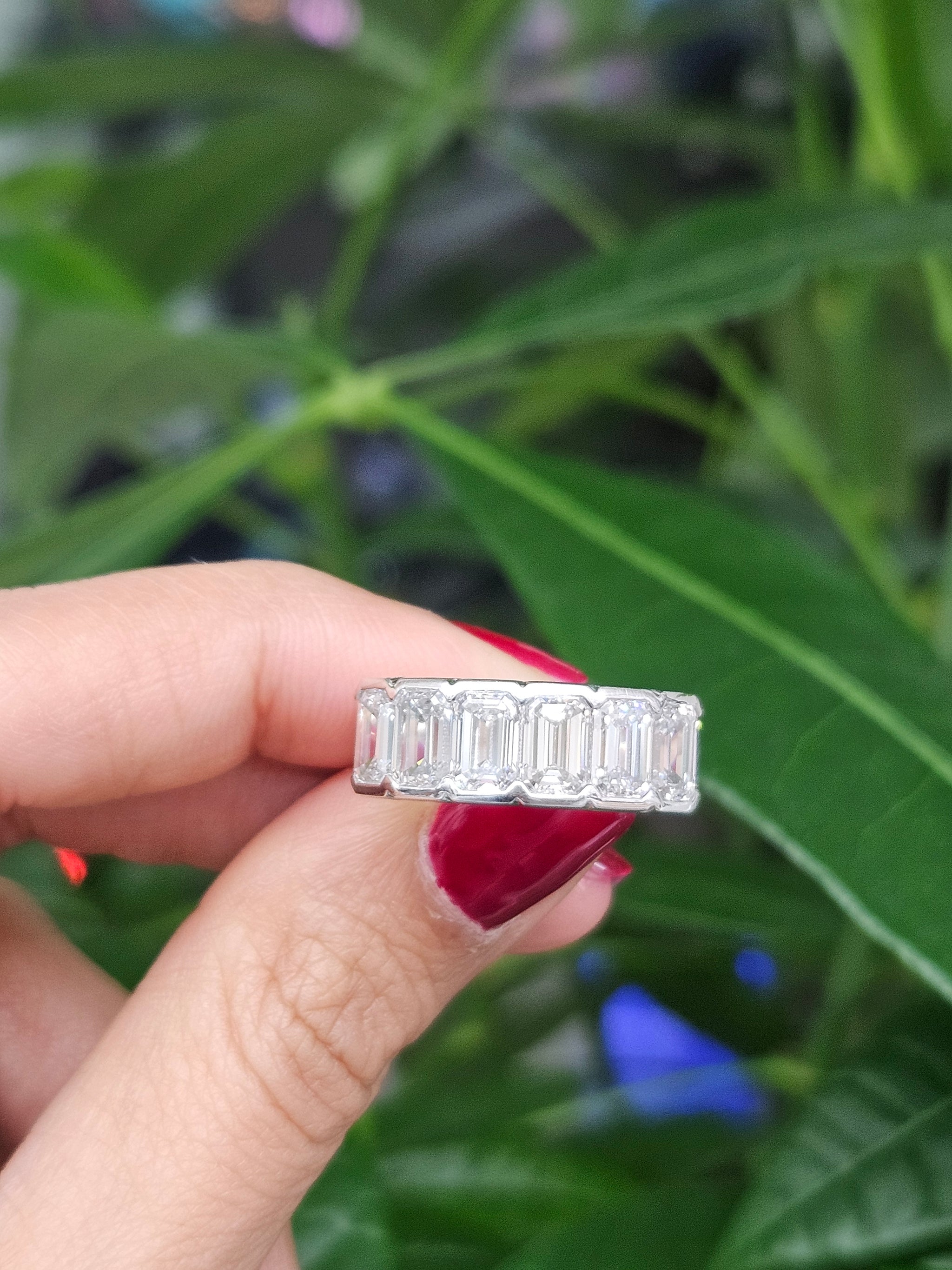 3ct Emerald Platinum Band