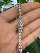 14K White Gold 3 Prongs 7" Tennis Bracelet