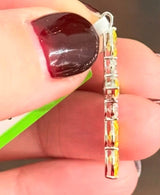 White Gold Yellow Pear Shape Lab Diamond Cross Pendant