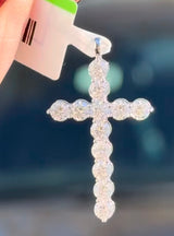 White Gold Lab Diamond Cross Pendant