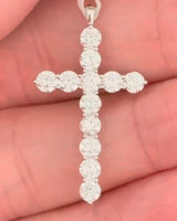 White Gold Lab Diamond Cross Pendant
