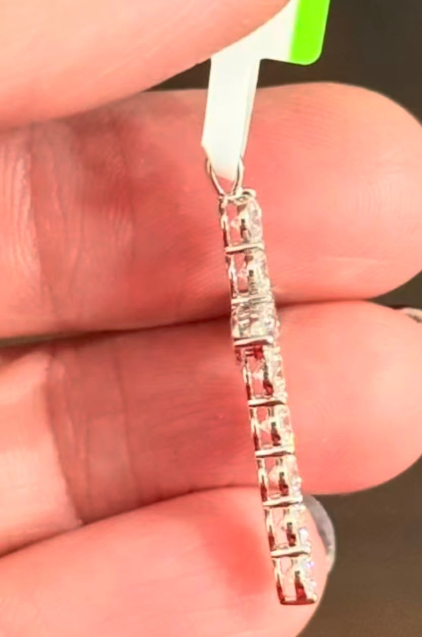 White Gold Lab Diamond Cross Pendant