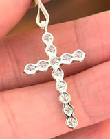 White Gold Lab Diamond Cross Pendant