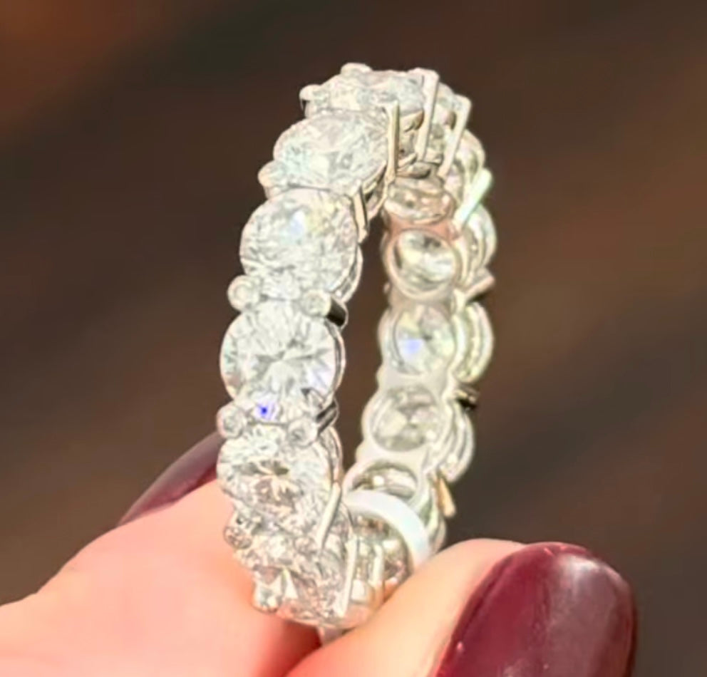 White Gold 7.21ct Lab Diamond Eternity Band