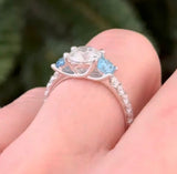 White Gold Blue & White Lab Diamond Ring