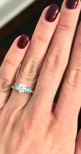 White Gold Blue & White Lab Diamond Ring