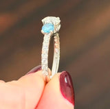 White Gold Blue & White Lab Diamond Ring