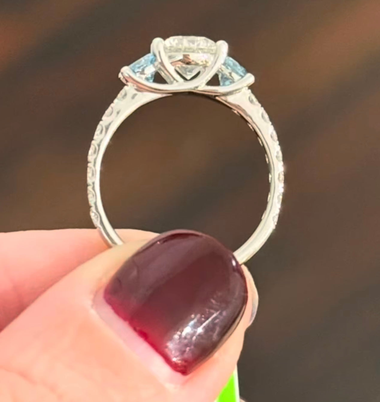 White Gold Blue & White Lab Diamond Ring