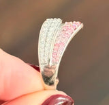White Gold Pink & White Lab Diamond Ring