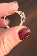 White Gold Pink & White Lab Diamond Ring