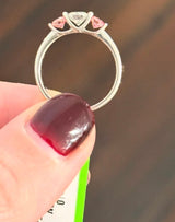 White Gold Pink & White Lab Diamond Ring