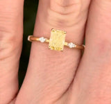 Yellow Gold With Yellow Radiant Lab Diamond Ring