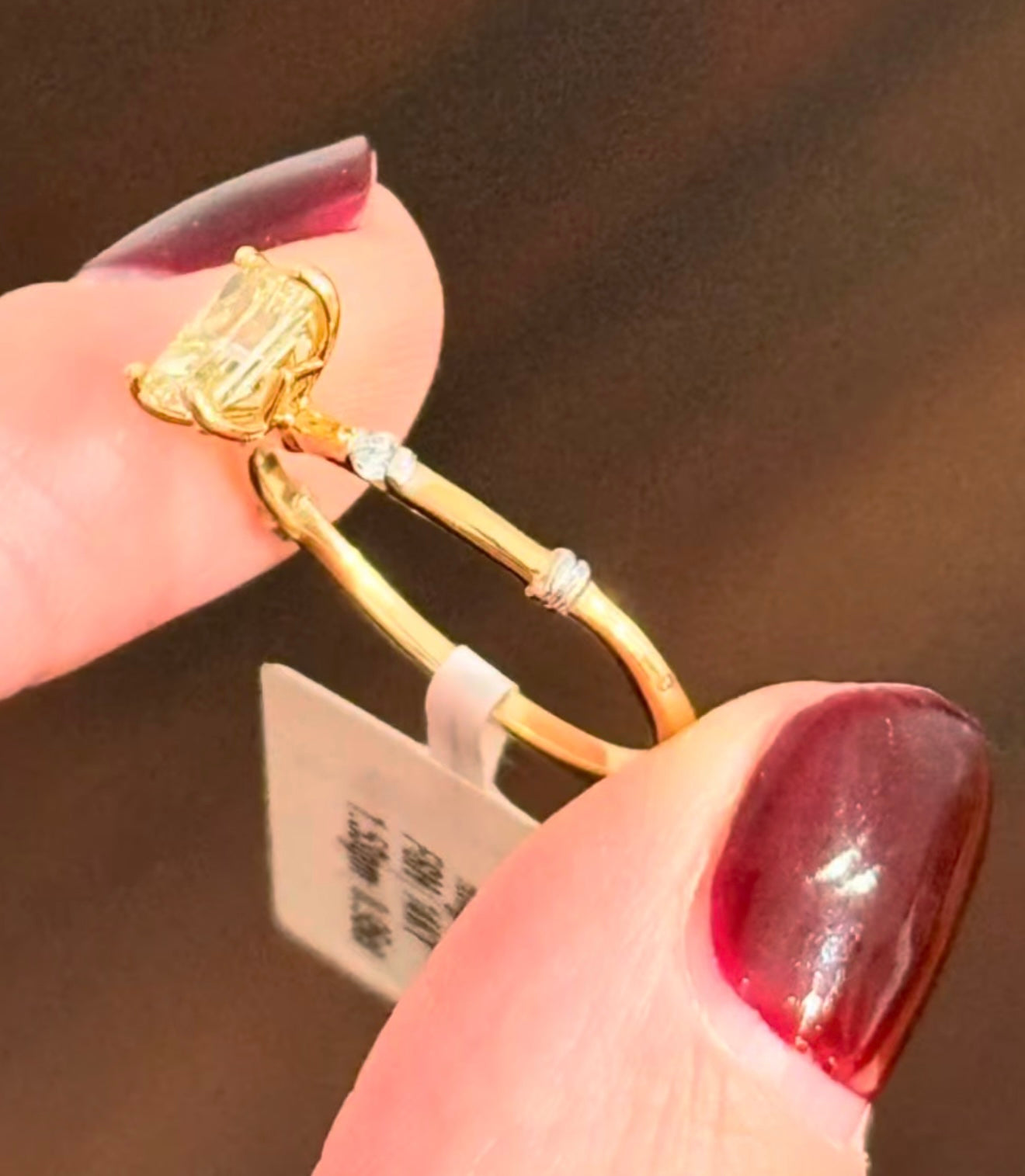 Yellow Gold With Yellow Radiant Lab Diamond Ring