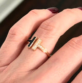 Rose Gold & Black enamel Lab Diamond Ring