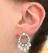 White Gold Pear Shape & Round Lab Diamond Earring