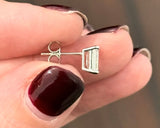 White Gold Emerald Cut Lab Diamond Studs