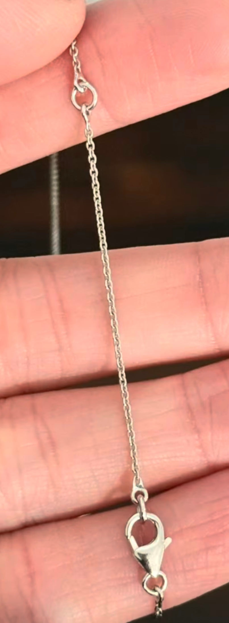 White Gold 1.21ct Princess Cut Lab Diamond Necklace