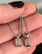 White Gold 1ct Emerald Cut Lab Diamond Necklace